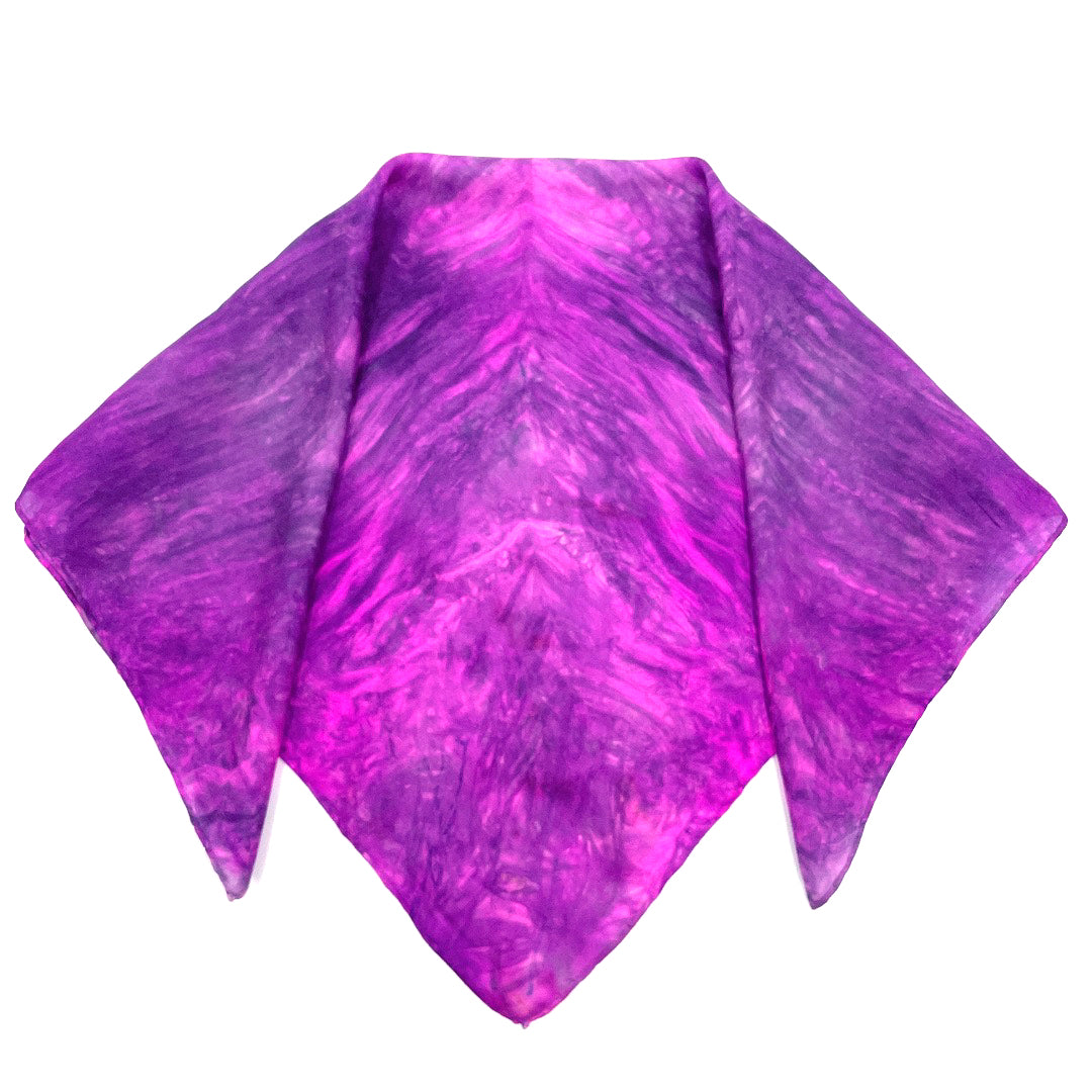 Purple Silk Scarf/ Silk Bandana with Floral Print — Sam Louise & Co.